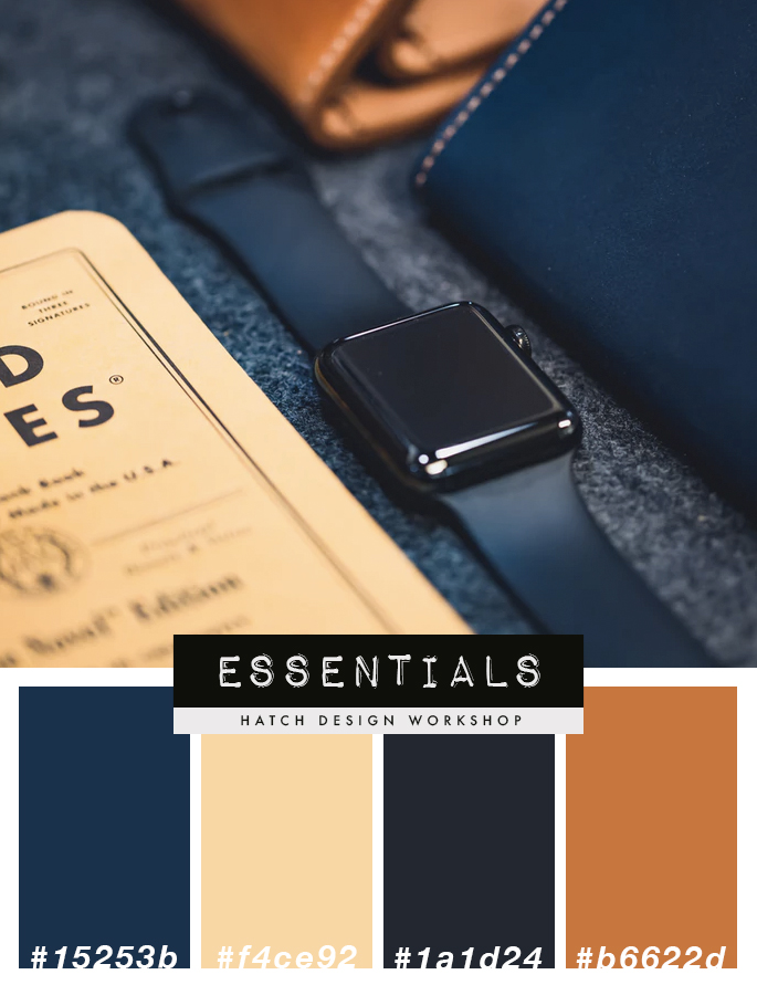 Luxury Masculine Navy Blue Brown Tan Color Palette Scheme