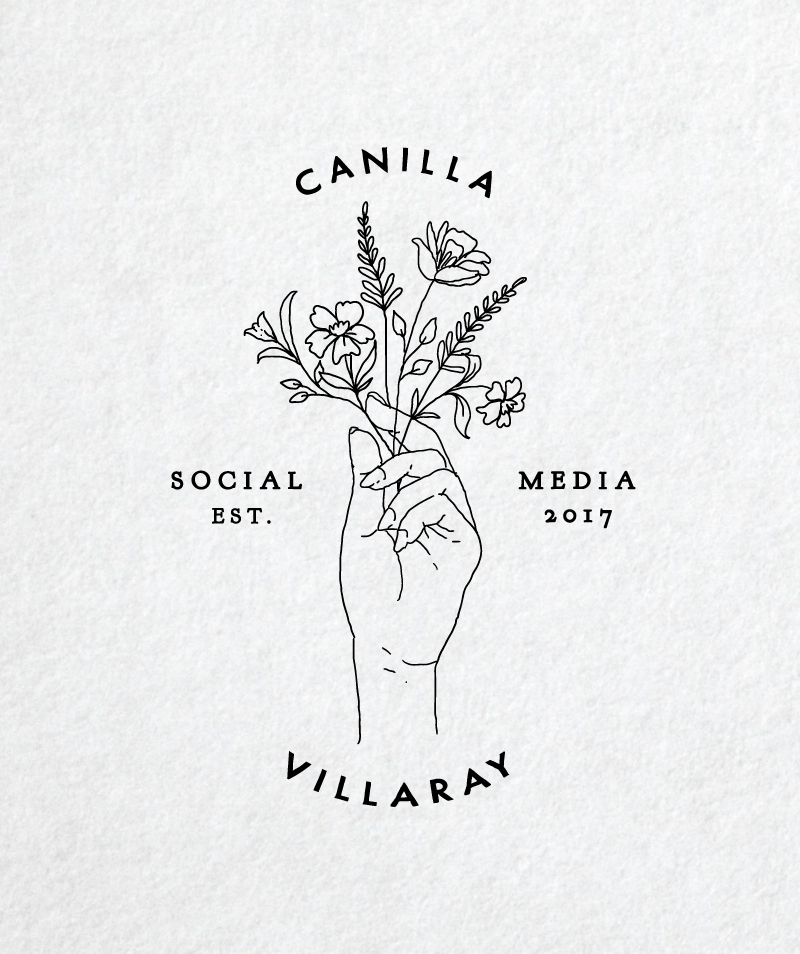 Hand Drawn Floral Logo Design Social Media