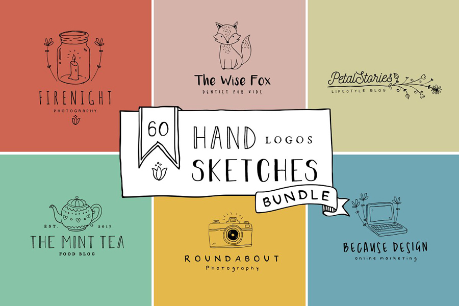 Hand Drawn Logo Templates Illustrations