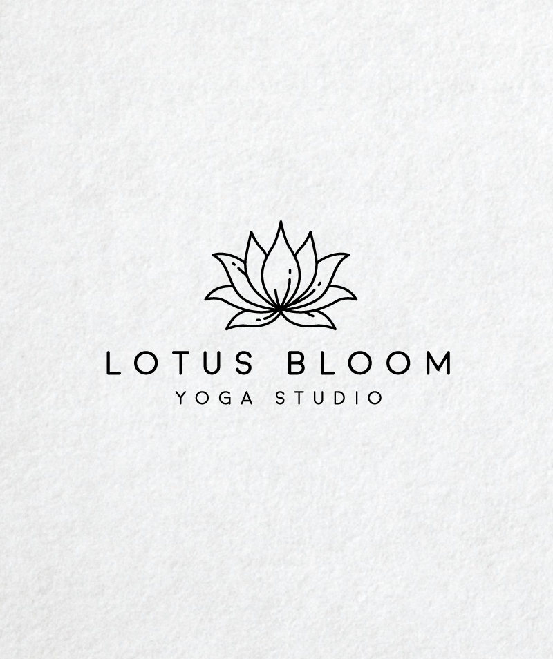 Modern Yoga Logo Lotus Floral
